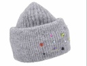 Bonnet en tricot avec ornements de perles colorées - Seeberger