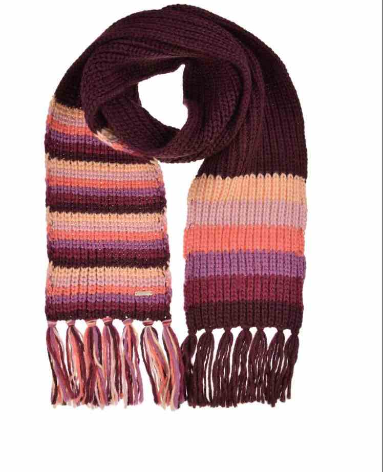 Echarpe rayée en tricot à franges - Seeberger
