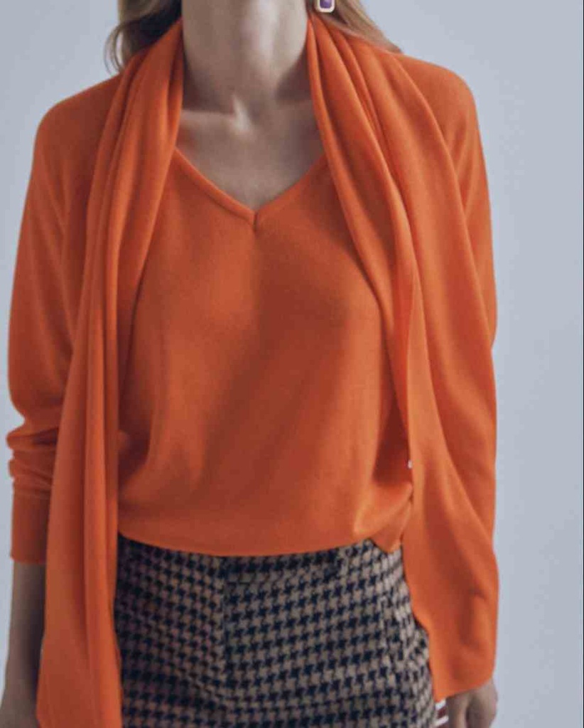 Pull Echarpe, Col V - Maïté by Lola