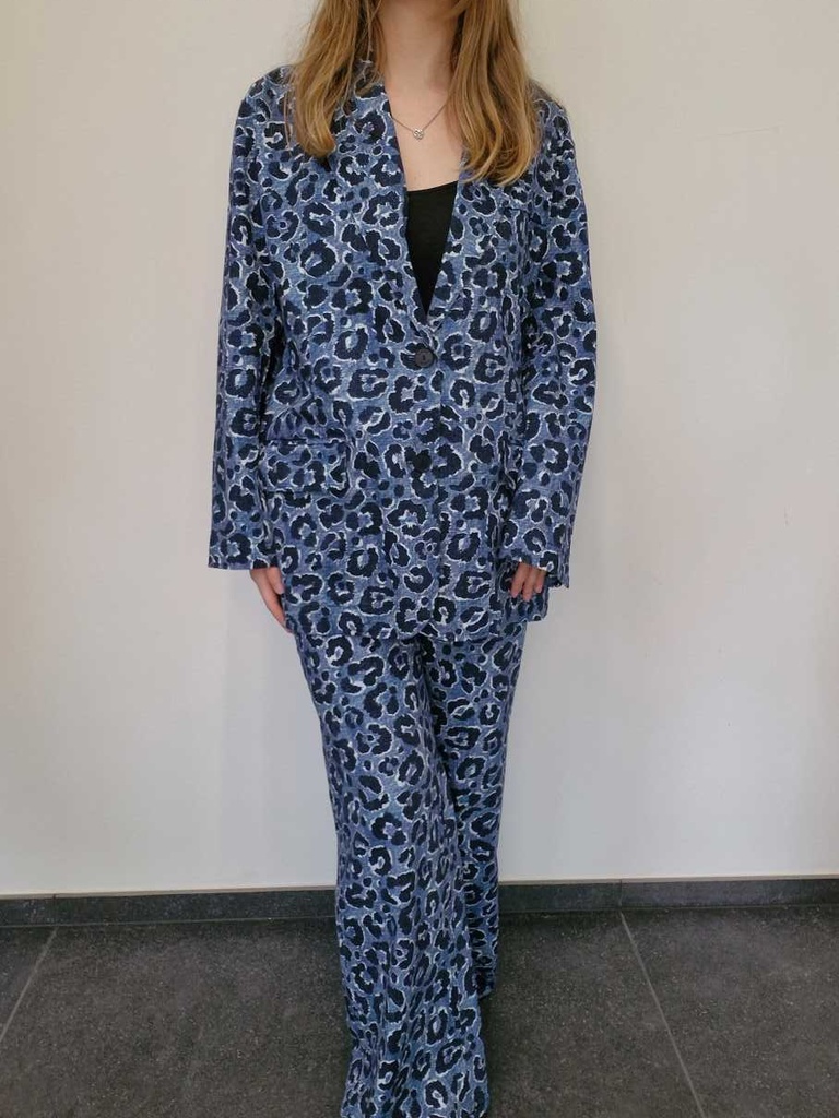Blazer Oversize Léopard Bleu - Please
