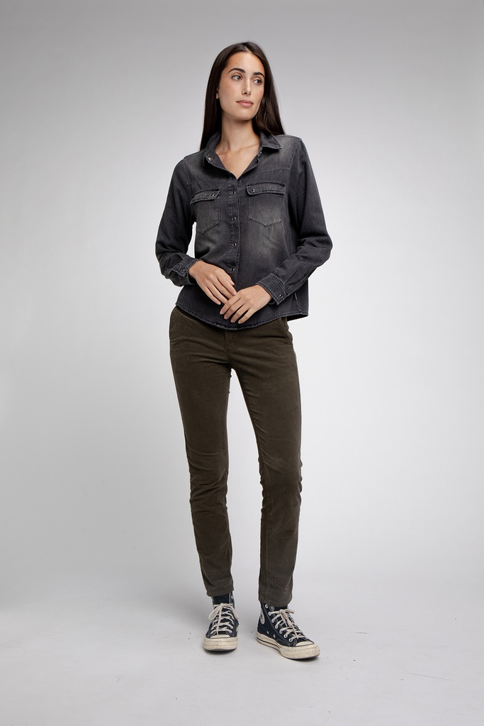 Chemise Eva black washe - Happy