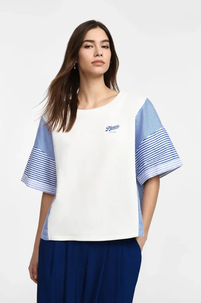 T-shirt à manches rayées - Please (S)