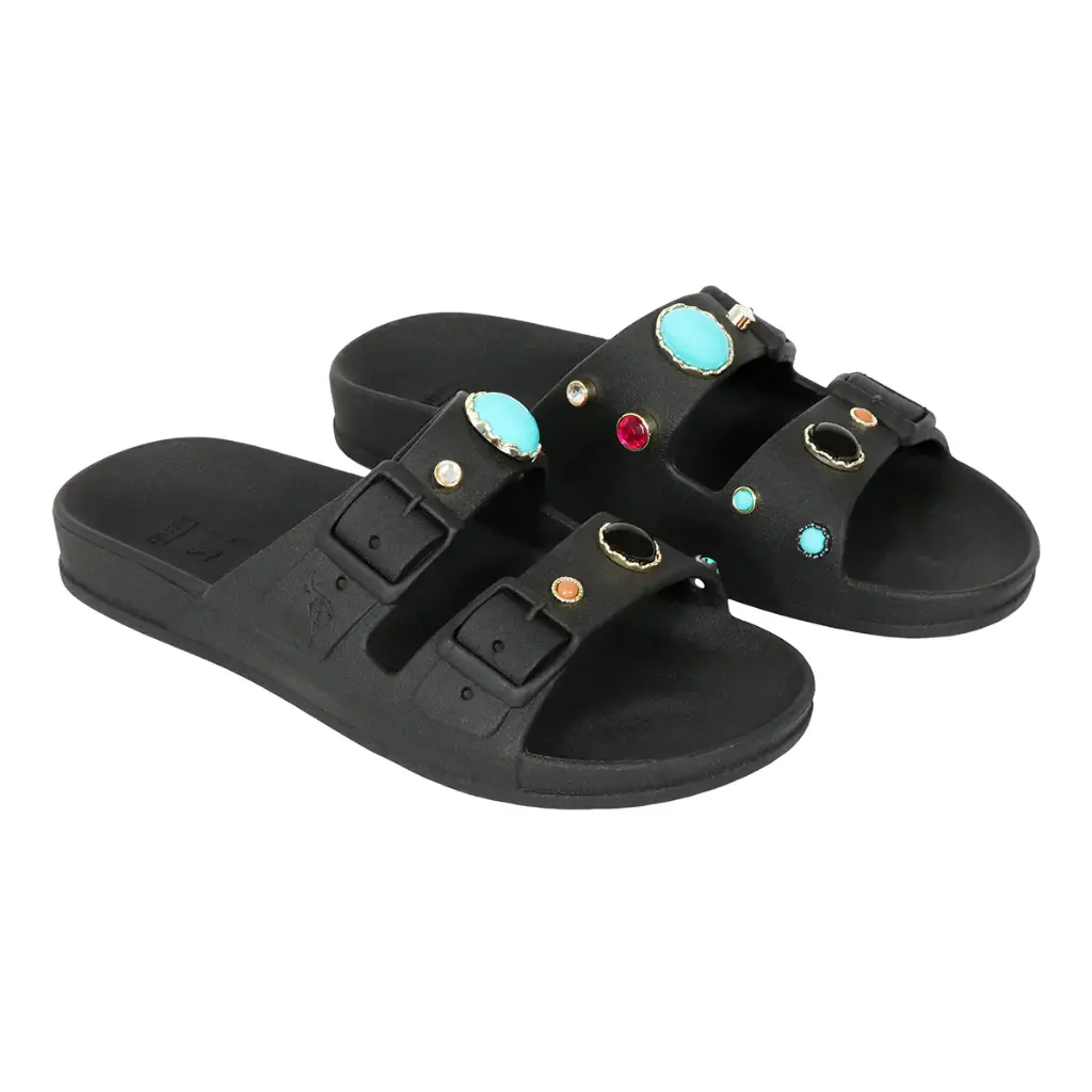 Sandale noire à bijoux Joia - Cacatoès