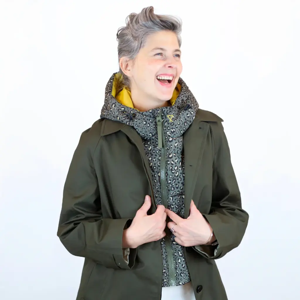 Capuche Léopard kaki et lichen - Fudoon