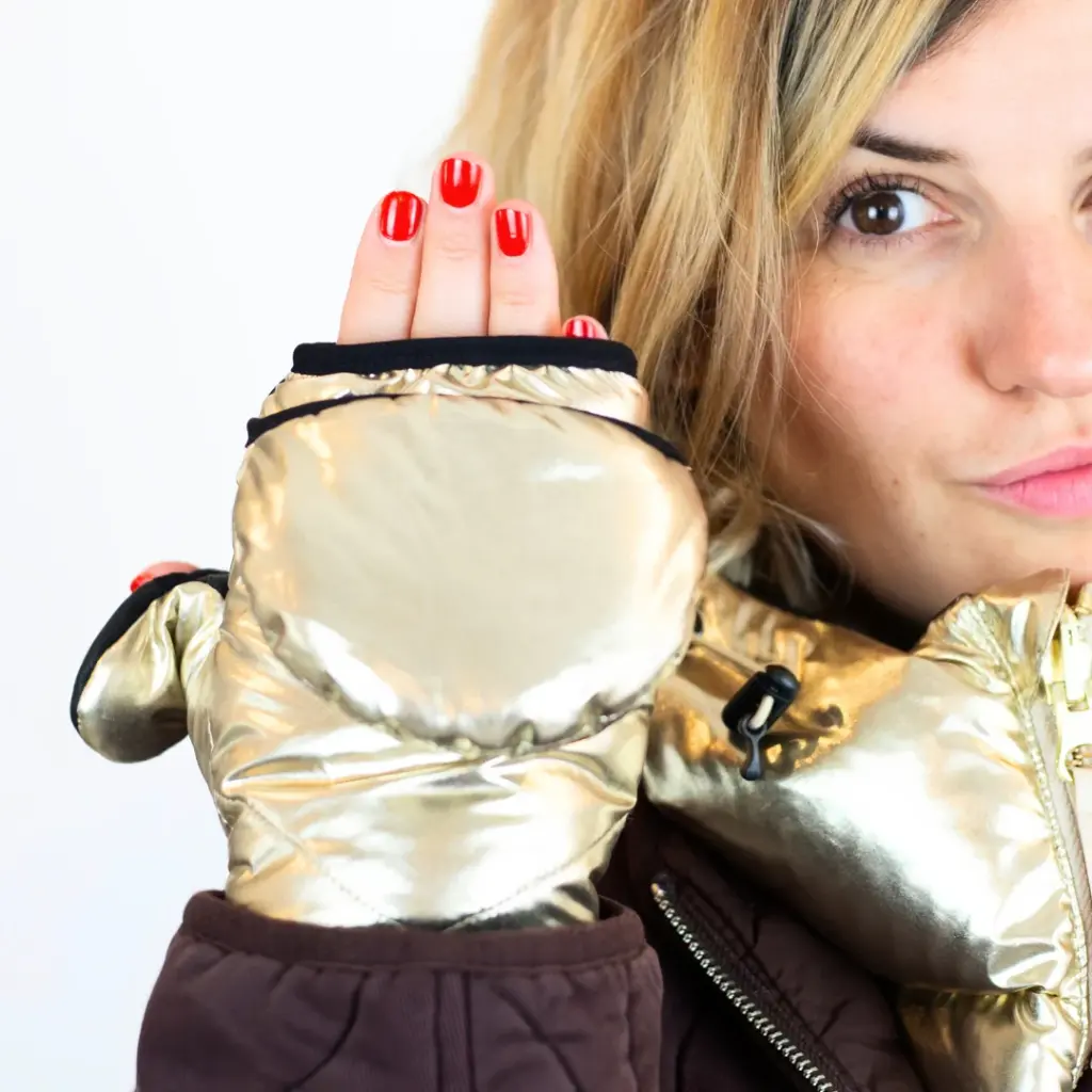 Moufles convertibles mitaines dorées - Fudoon (T1)