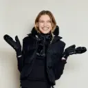 Moufles convertibles mitaines vinyle noir - Fudoon