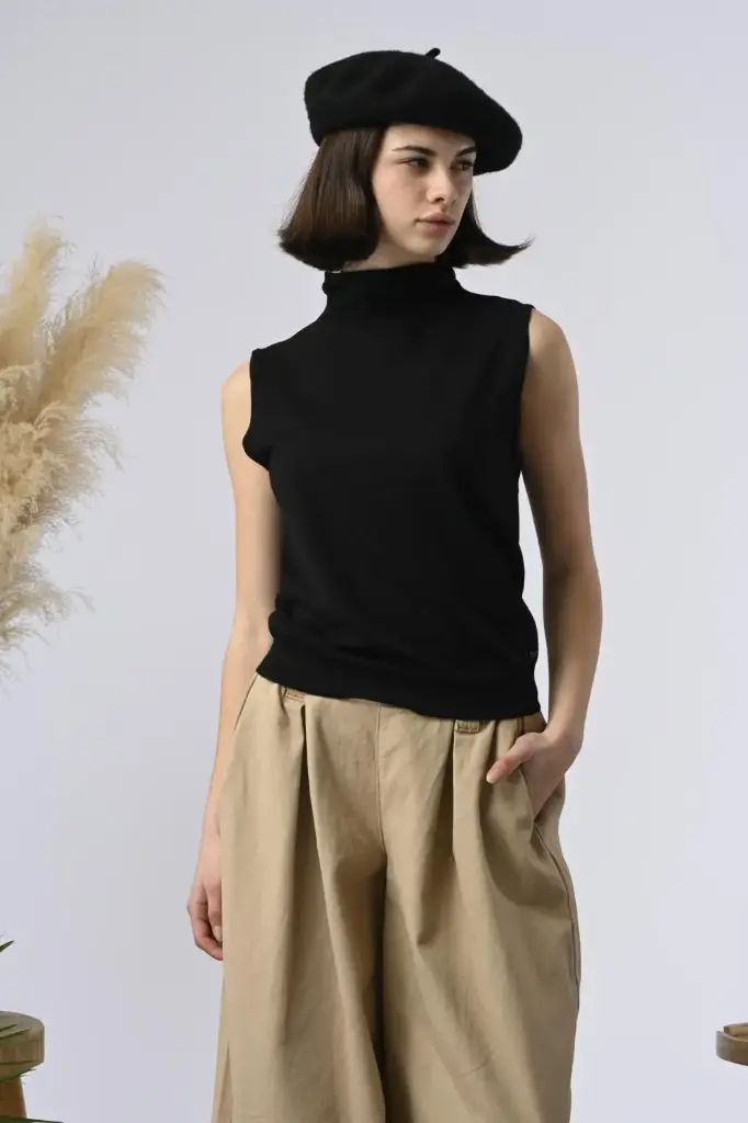 Pull sans manche Harold noir - Orfeo