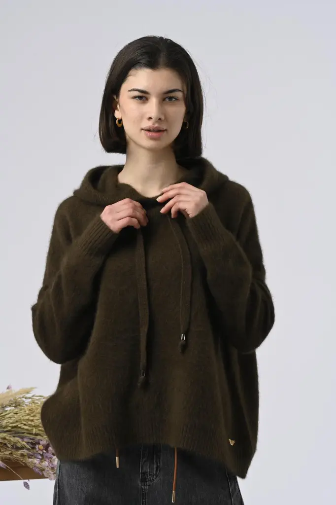 Pull à capuche kaki Bartola  - Orfeo