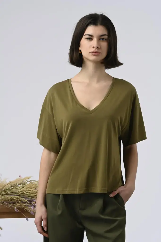 T-shirt Anya vert olive - Orfeo
