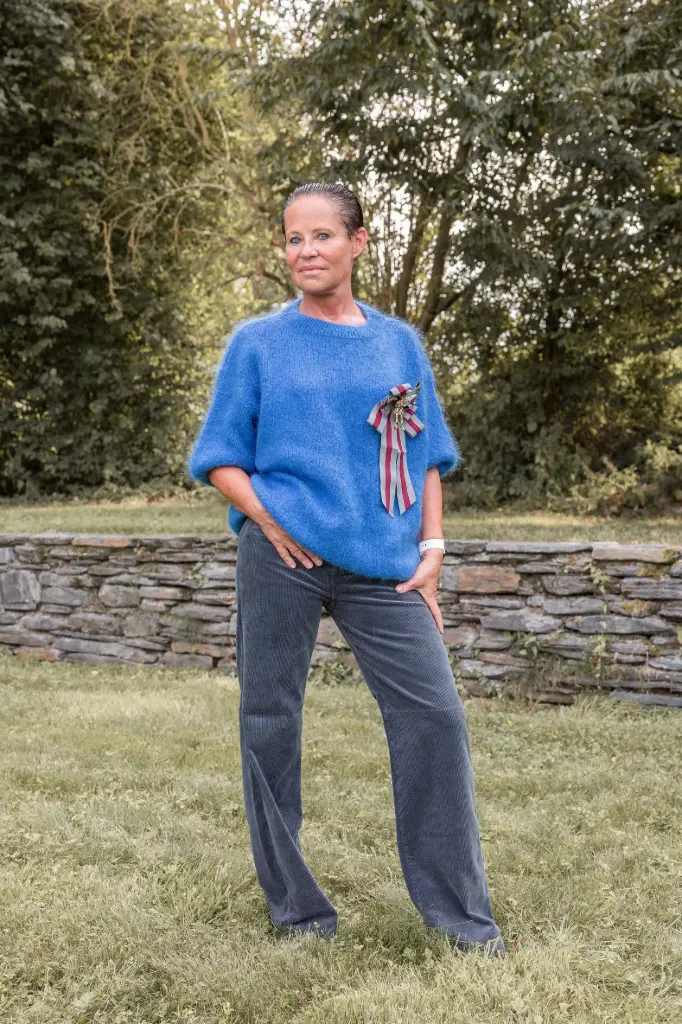 Pantalon Sue en velours Ardoise - Happy