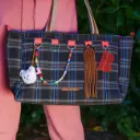 Sac cabas Shopper Octopus tartan gris - Marie Martens