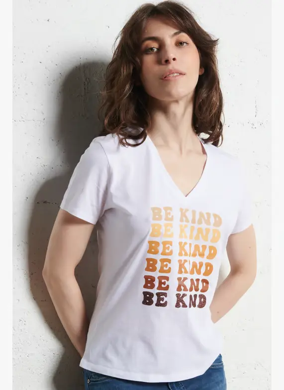[T7663VPA05S] T-shirt "Be kind" - Please (S)