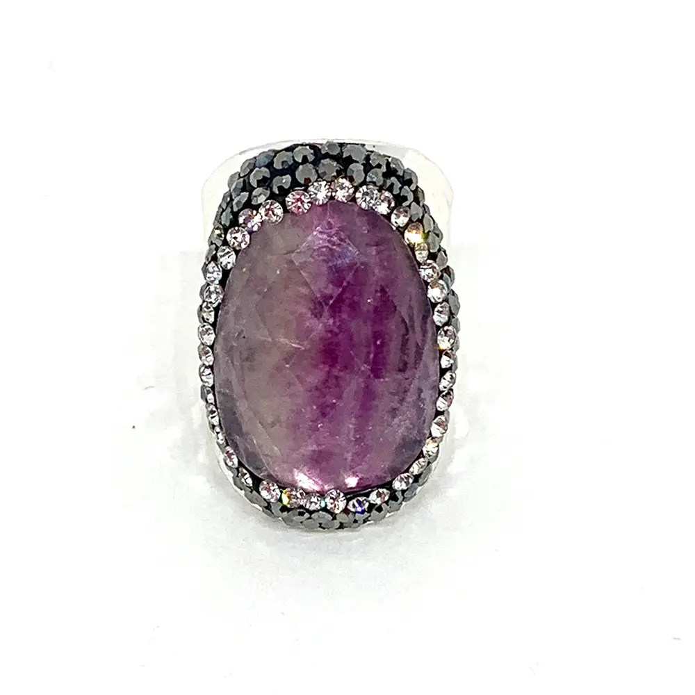 Bague Strass Argentée Fluorine - Hypnochic  