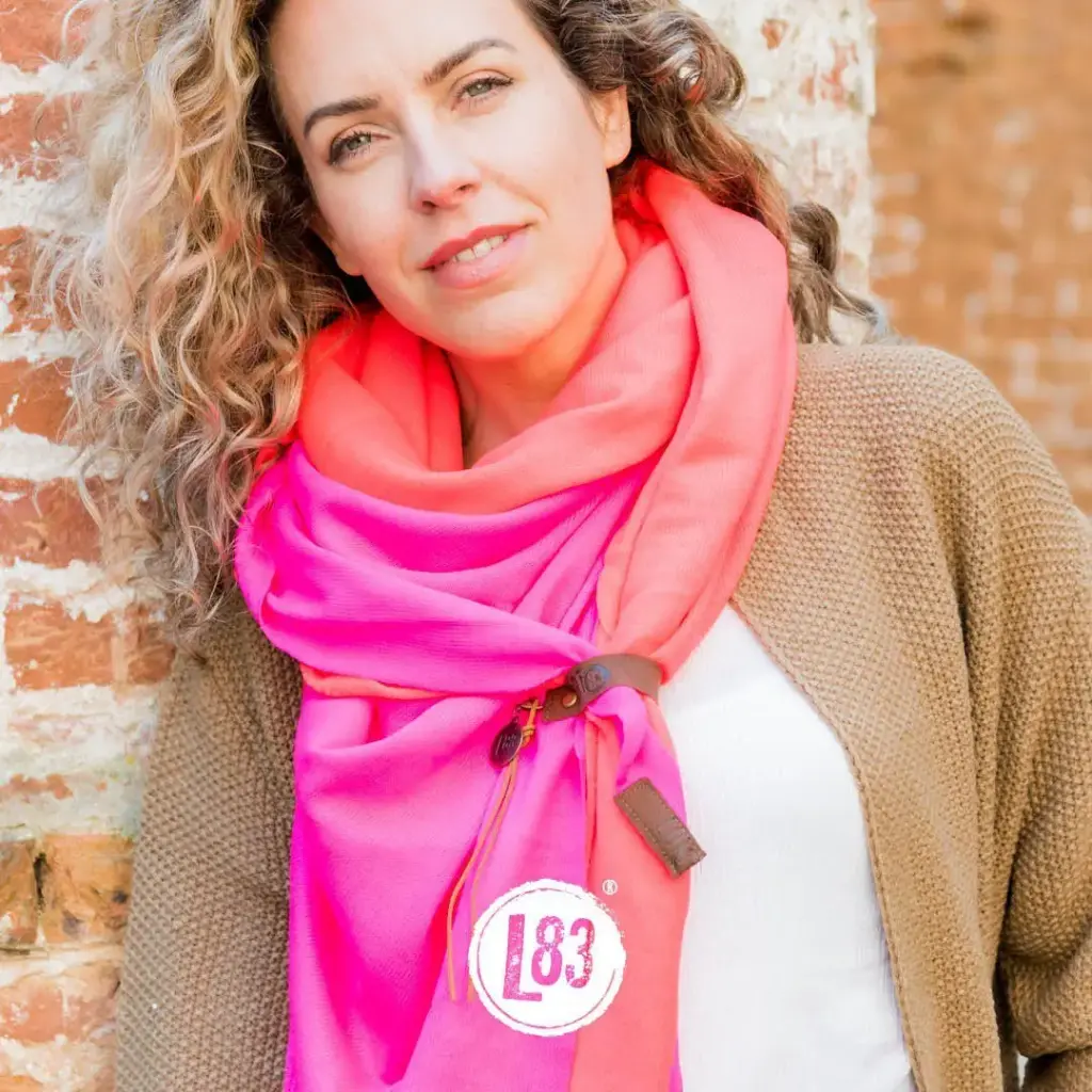 Châle Fien Twin Orange & Rose - Lot83