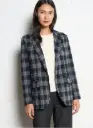 Blazer à carreaux gris & bleu - Please