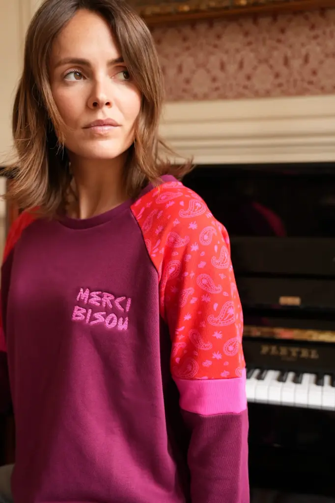 Sweat Sushine prune - Anouk & Ninon (XS)