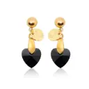 Boucles d'oreilles Muse cœur noir - Madamirma