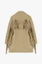 Blazer long à franges Camel - Please