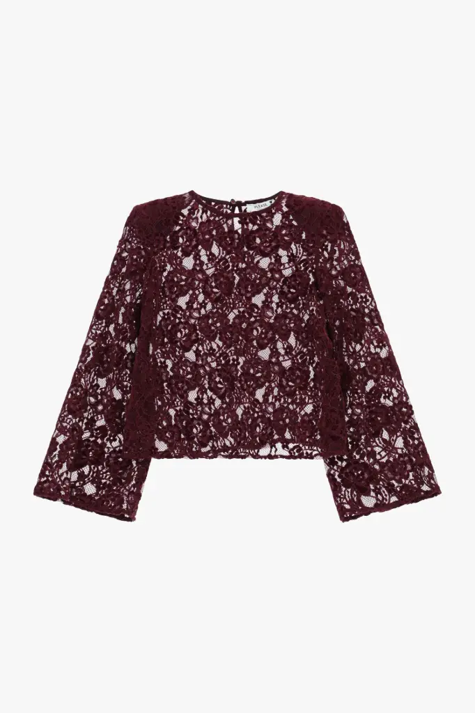 Blouse en dentelle Bordeaux - Please (S)