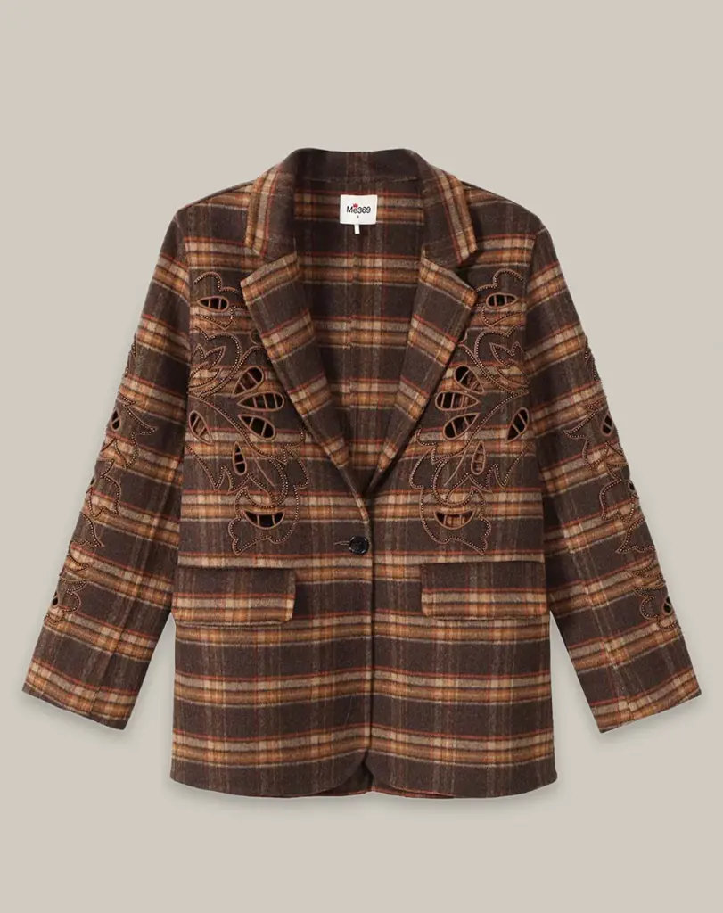 [225L50370S] Blazer en laine Kinsley brodée à la main - ME369 (S)