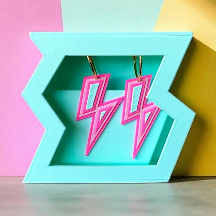 [2202] Boucles d'oreilles FLASH! Menthe - Pink Stories