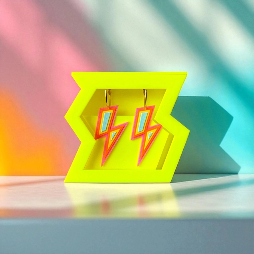 [2200] Boucles d'oreilles FLASH! Jaune - Pink Stories