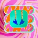 Boucles d'oreilles Heartbeat Mini Bleu - Pink Stories