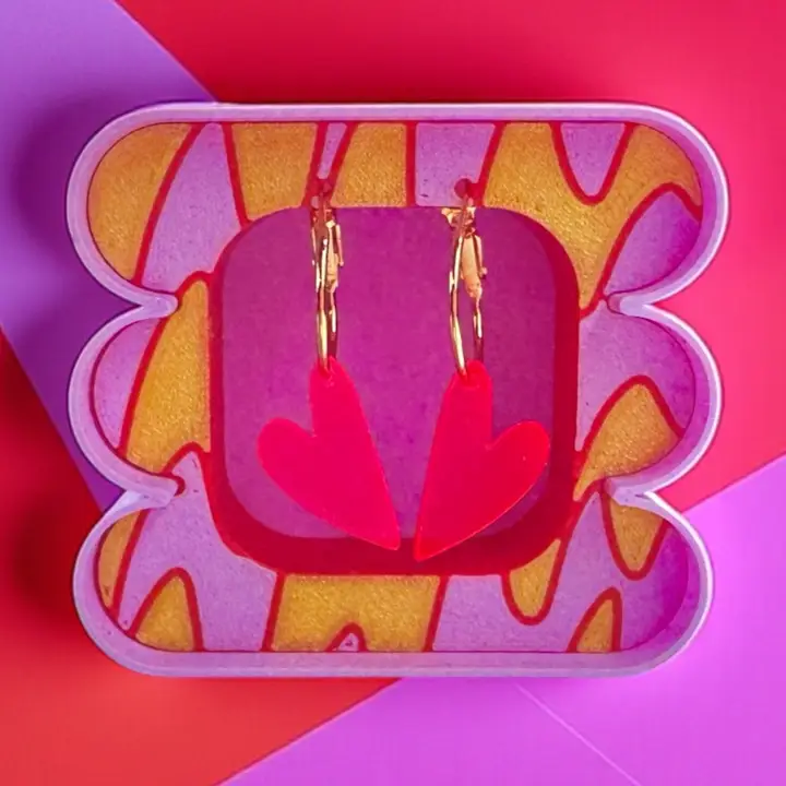 Boucles d'oreilles Heartbeat M Rose - Pink Stories