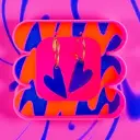 Boucles d'oreilles Heartbeat M Bleu - Pink Stories