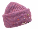 Bonnet en tricot avec ornements de perles colorées - Seeberger