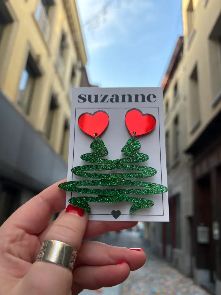 Boucles d'oreilles Sapin vert - Suzanne