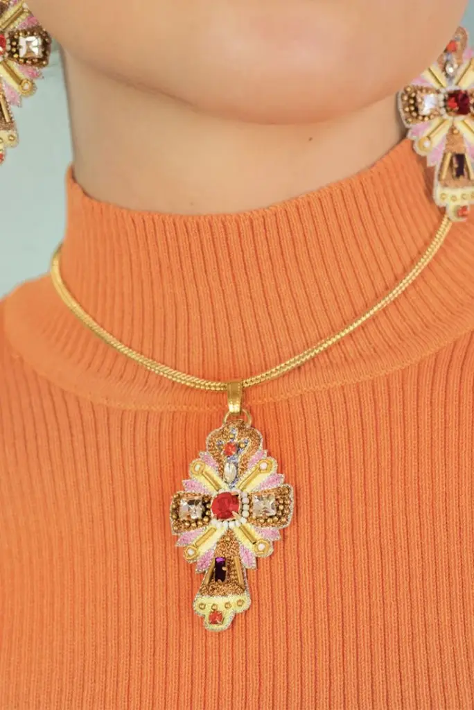 Collier rochelle Croix - Nahua 