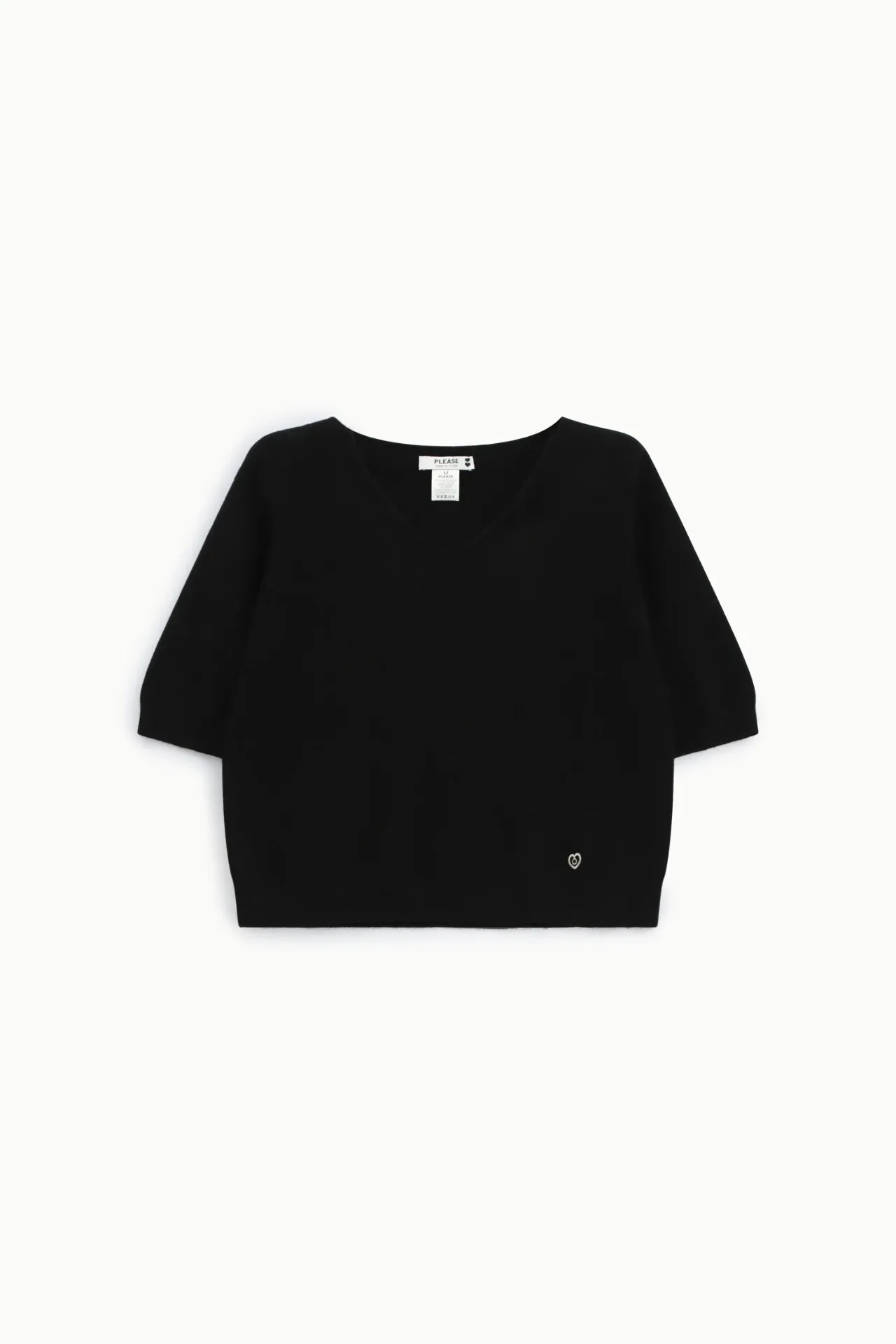Pull manches courtes noir Polly - Please