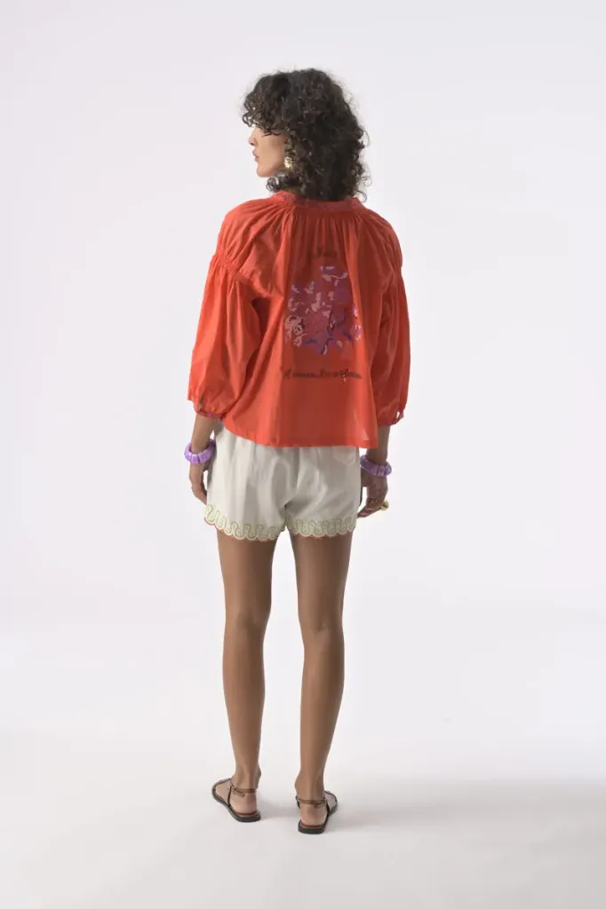 Chemise Daniela orange - Orféo Paris