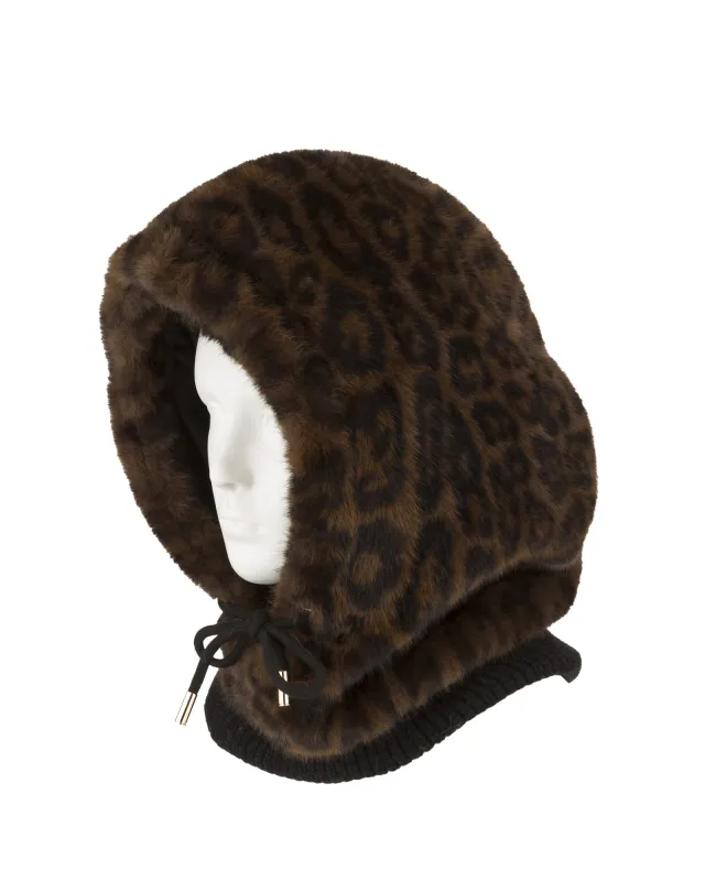 [AMY-CA067LF] Cagoule Léopard - Alex Max (Léopard foncé)