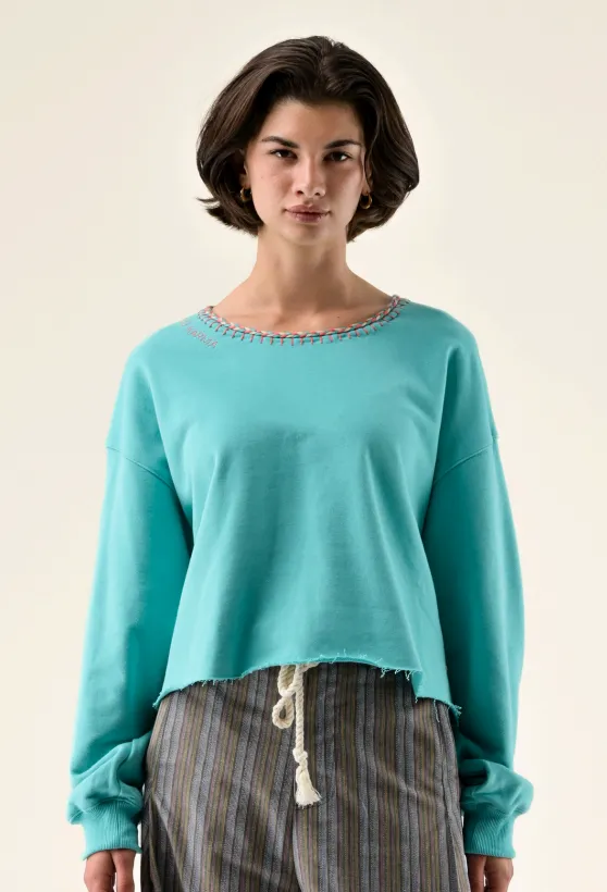Sweat Darine turquoise - Orféo Paris