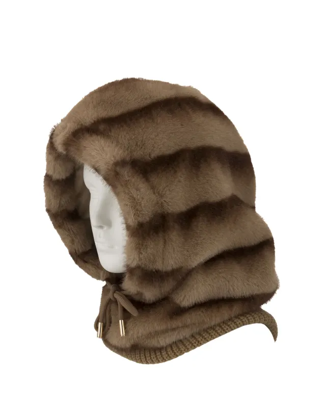 [AMY-CA133V] Cagoule fausse fourrure - Alex Max (VERT)