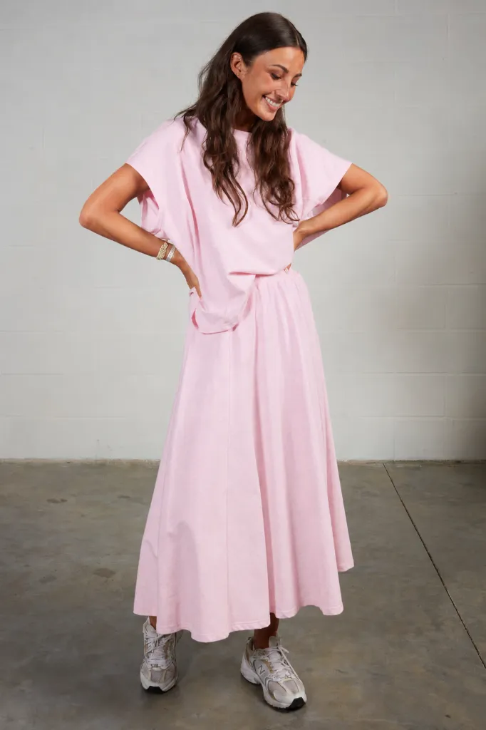 Jupe sweat rose Lou - Grenadine