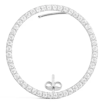 [Kay Diam Stud RH] Boucle d'oreille gauche à l'unité - Strass et argent - Billion Avenue