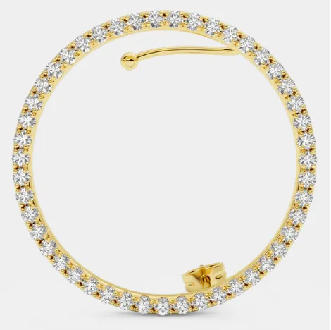 Bouton d'oreille Kay gauche - Strass et or - Billion Avenue