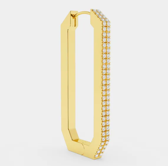 Boucle d'oreille Octa Max longue or - Billion Avenue