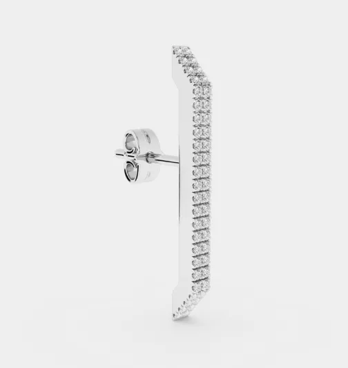 Bouton d'oreille Octa argent & brillants - Billion Avenue