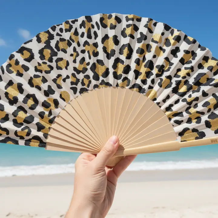 Éventail imprimé léopard - Fantastico Fans
