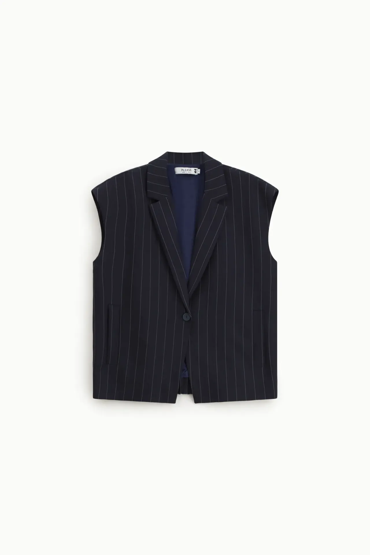 [L0DSDFU000S] Gilet de tailleur ligné bleu - Please (S)