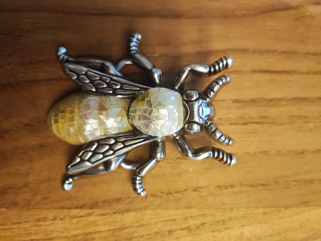 [N61] Boucle de ceinture Abeille nacre de Luxe 40 mm - YOLETE