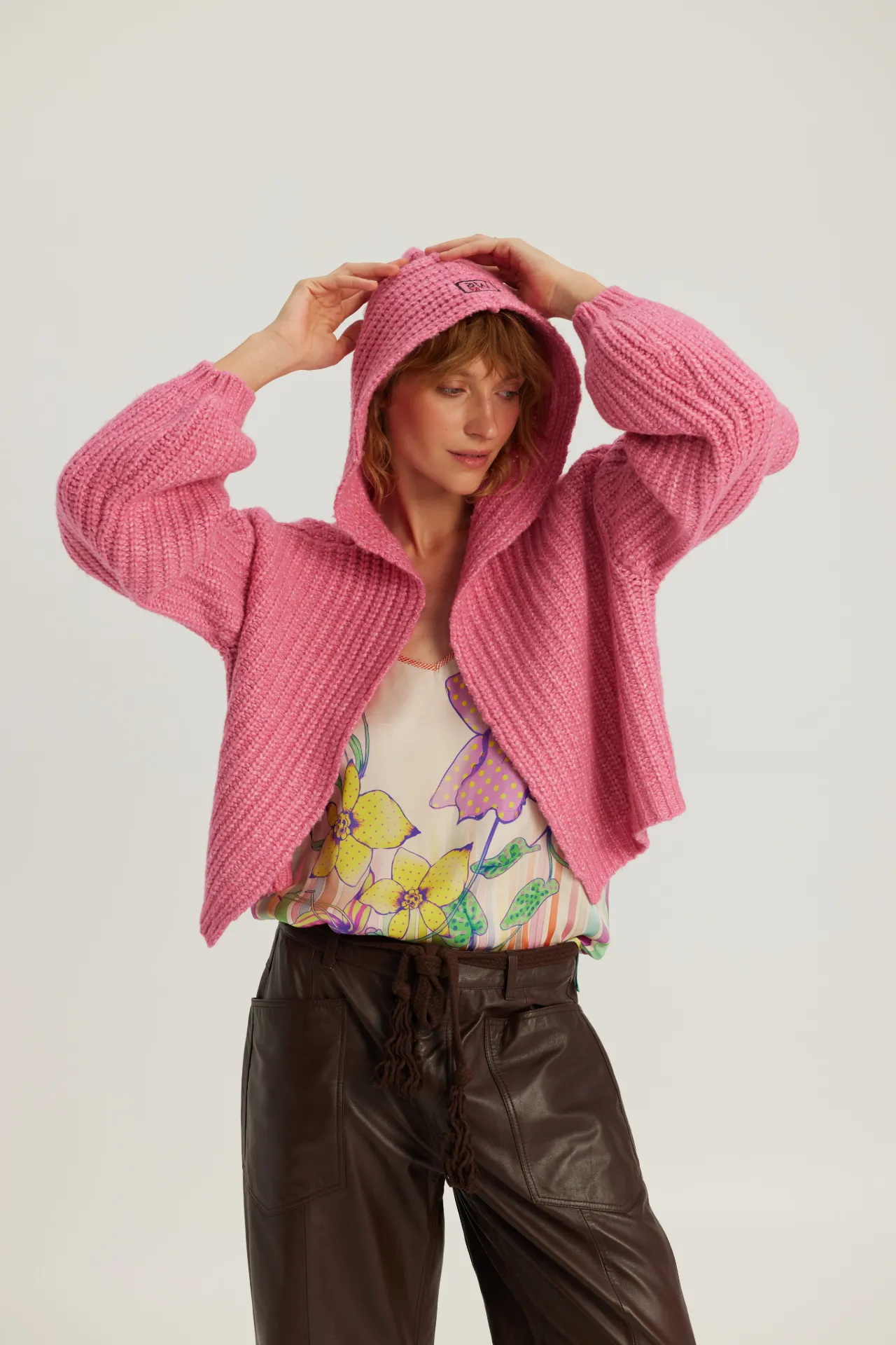 Gilet hoodie fuschia Romi - ME369