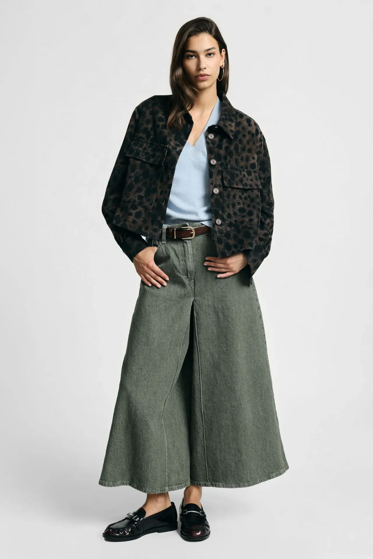 Jupe-culotte denim vert - Please