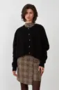 Gilet racoon & laine Azmara Noir - Orféo Paris