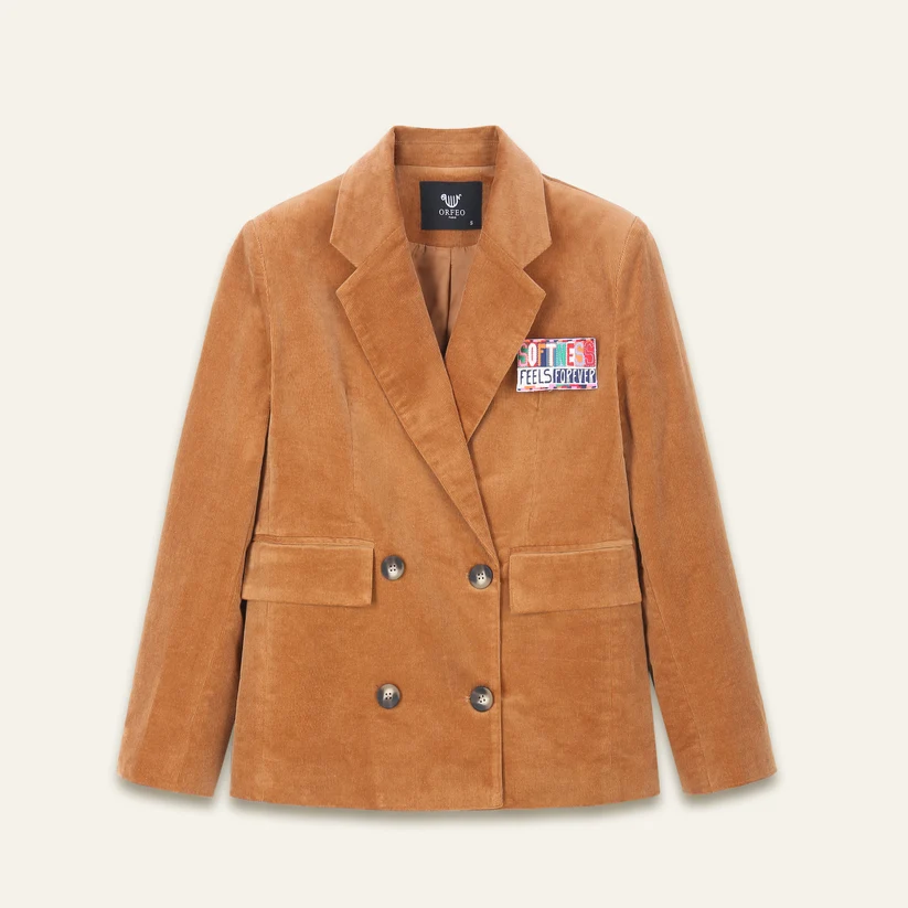 Blazer en velours camel Adriel - Orféo Paris