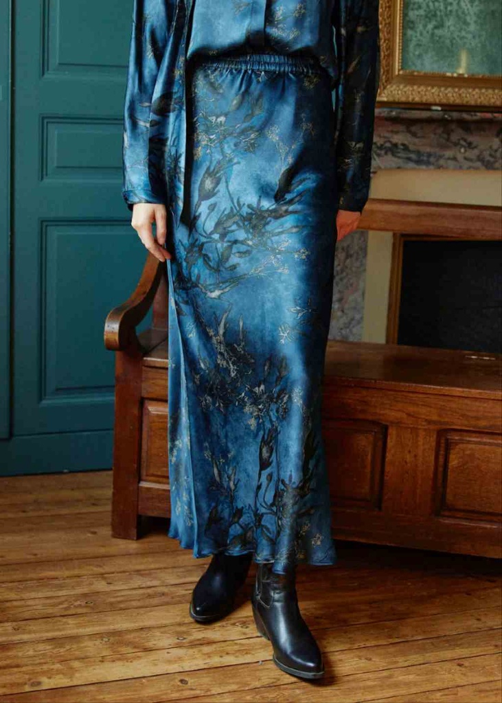 Jupe longue en soie Moon - Lauren Vidal